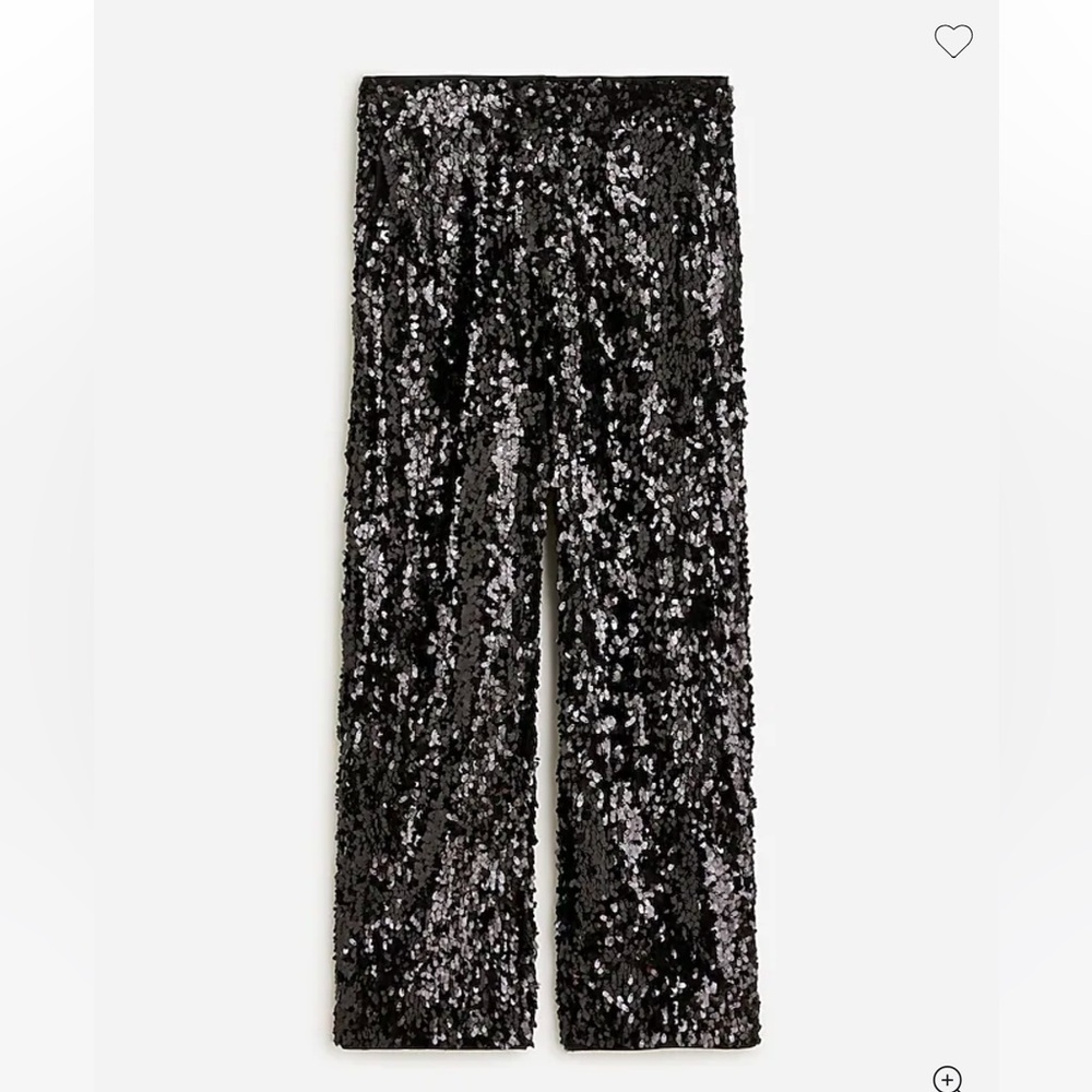 J. Crew Black Ankle Cropped Pants with Sequins